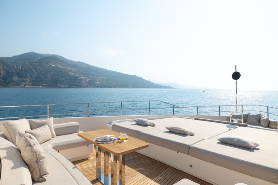 Shaded deck lounge