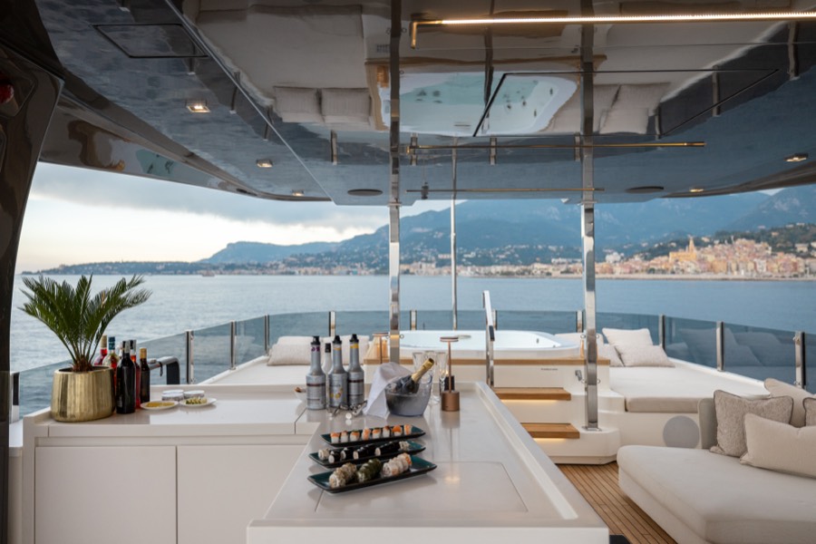 Sundeck bar at dusk
